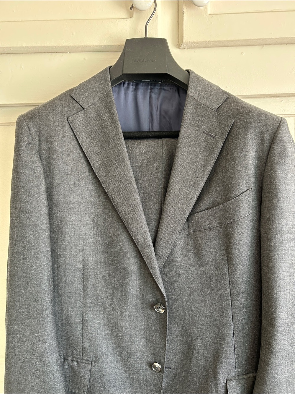 Suitsupply Gray Lazio Pure Wool Suit 44S